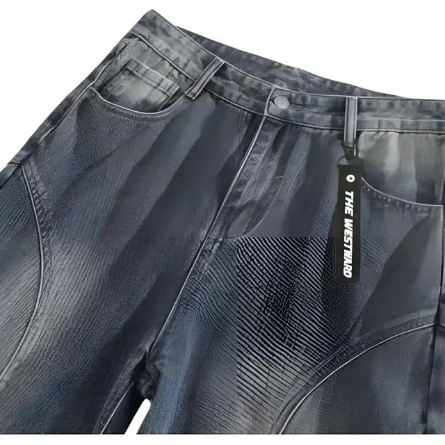 西行纪  美式经典水洗重工嘻哈街头高级潮流通勤休闲舒适宽松百搭立体裁剪牛仔裤 男女同款