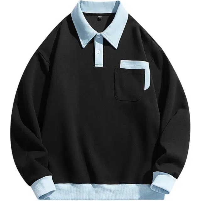 海尔斯 简约时尚百搭拼色舒适长袖卫衣 男女同款