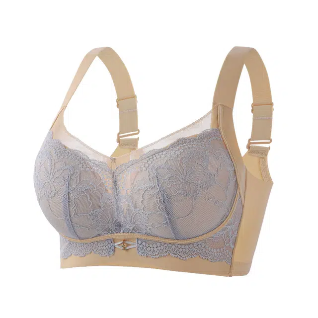 慕梵度 性感蕾丝无痕内衣女无钢圈聚拢舒适透气网纱杯面防下垂收副乳调整型文胸 女款