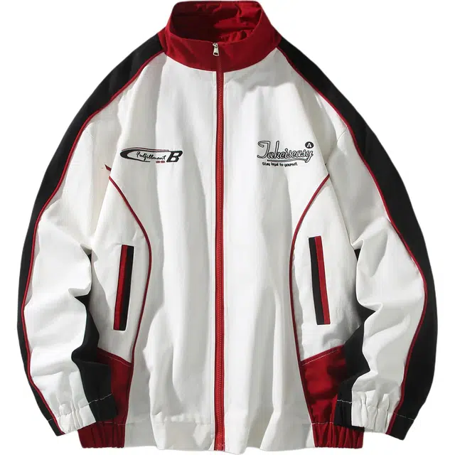 海尔斯 字母印花立领落肩宽松拉链长袖夹克外套 男款