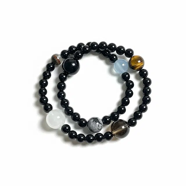 【守护龙晶】 玉临门 幸运转运珠新中式国风轻奢百搭精致小众通用高级感礼盒款#好运天然 黑曜石 手串 男女同款情侣款