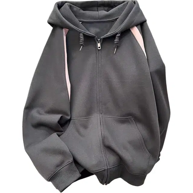 海尔斯 时尚都市重磅开衫美式休闲连帽卫衣 男女同款