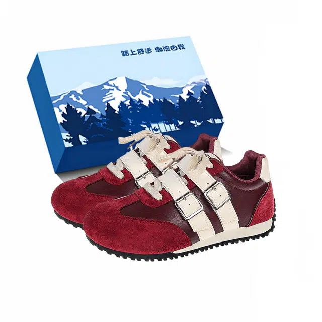 小鹿米利 魔术贴泡芙鞋丑萌德训鞋轻便小众百搭休闲博肯 低帮 板鞋 女