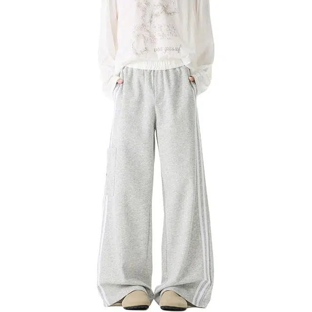 佐菲利 美式刺绣卫裤潮流重磅宽松直筒裤垂感阔腿运动裤子休闲裤 男女同款