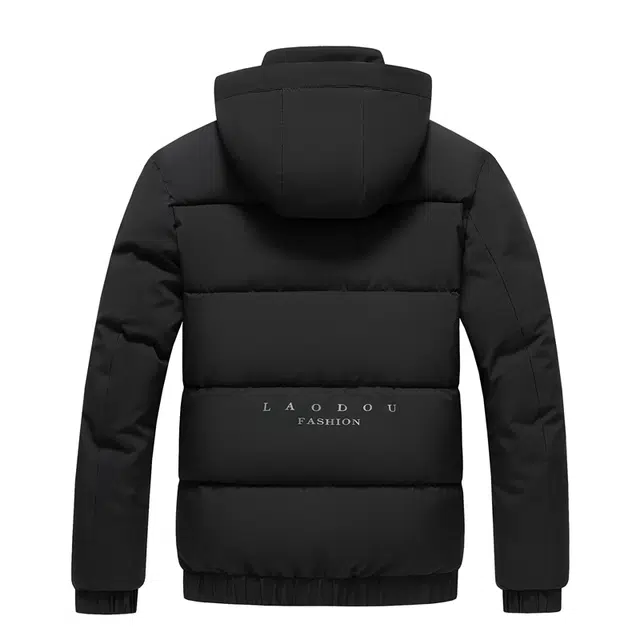 卡丹狄诺 可脱卸帽秋冬季加厚中年男士棉衣商务休闲面包服男青年款棉袄保暖连帽棉服 男女同款