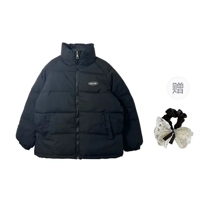 涂诗菲 美式复古纯色简约宽松舒适高级感遮肉显瘦通勤休闲百搭立领外套棉服 男女同款