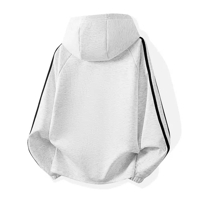 马员外 美式条纹百搭重磅连帽时尚简约宽松卫衣 男款