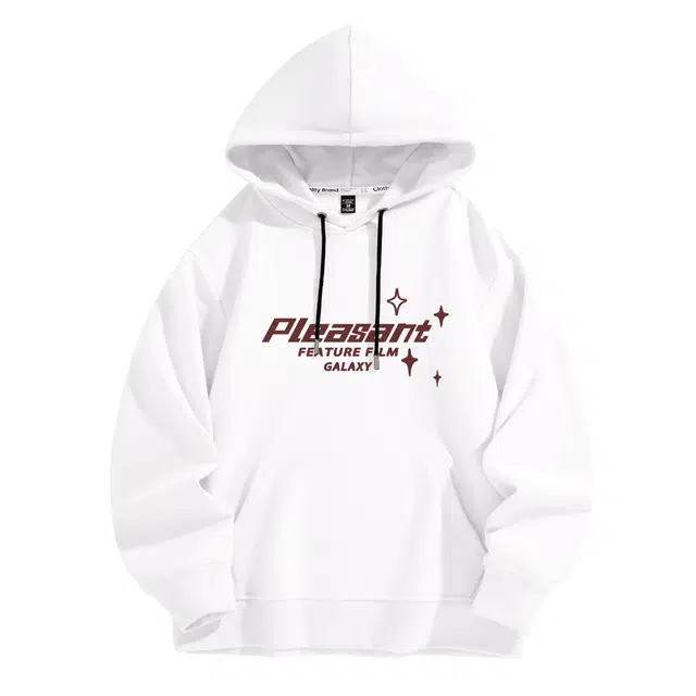 棉致 美式高街愉悦之星潮流复古时尚简约柔软舒适套头弹性抗皱百搭连帽长袖卫衣 男女同款