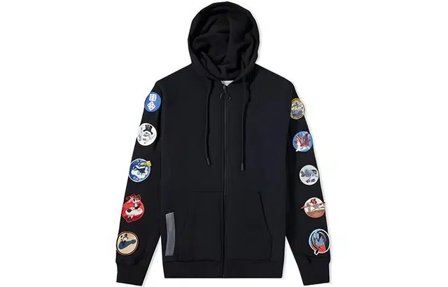 OFF-WHITE Arrow Zip Hoodie Black