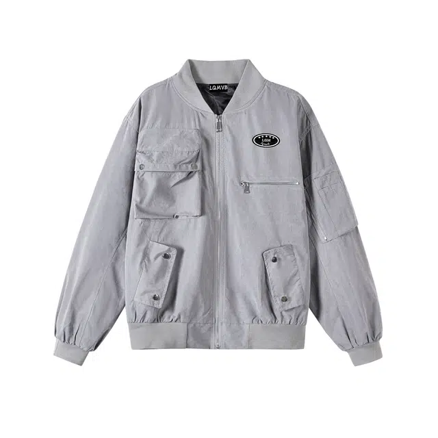 教练多口袋工装底特律赫赫良衣 美式复古痞帅高街行政棒球领长袖上衣高级感宽松休闲舒适百搭轻奢老钱风潮牌飞行员夹克外套 男女同款