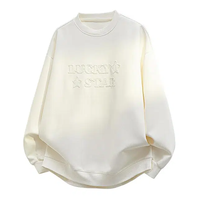 海尔斯 字母印花简约百搭圆领落肩宽松卫衣 男女同款