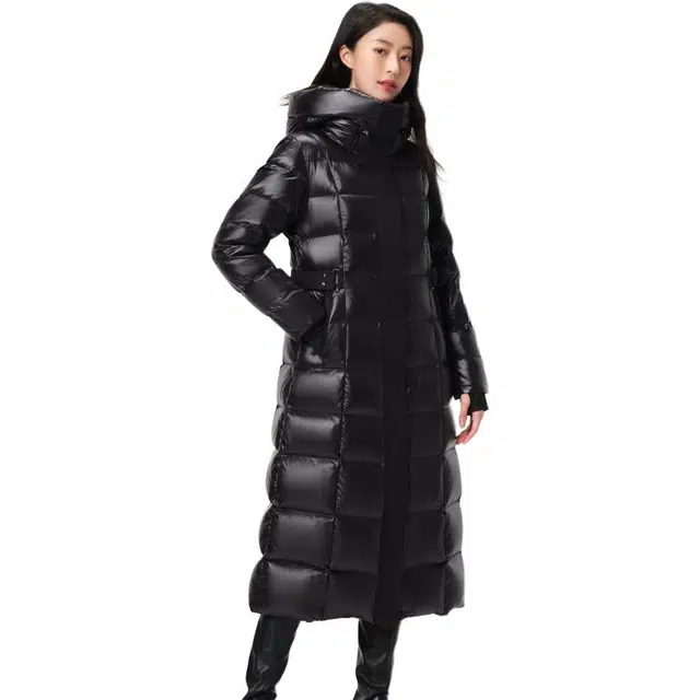 坦博尔 长款冬季高端纯色常规长袖通勤羽绒服 女款