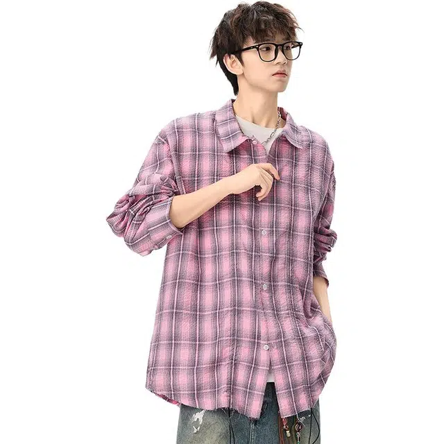 马员外 美式休闲百搭秋冬季长袖时尚简约衬衫 男女同款