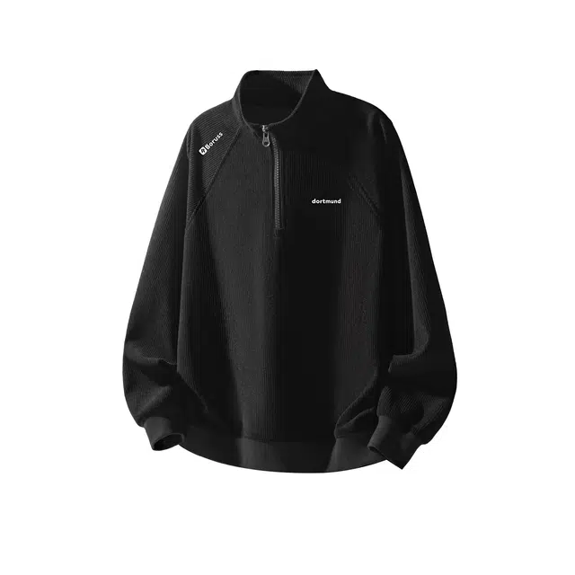 普鲁士多特蒙德 半拉链立领灯芯绒户外运动骑行服复古休闲卫衣 男女同款