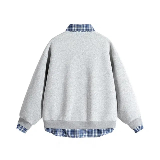 领航骆驼 日系潮牌小众设计感复古帅气翻领基础宽松时尚百搭街头运动经典潮流简约卫衣 男女同款