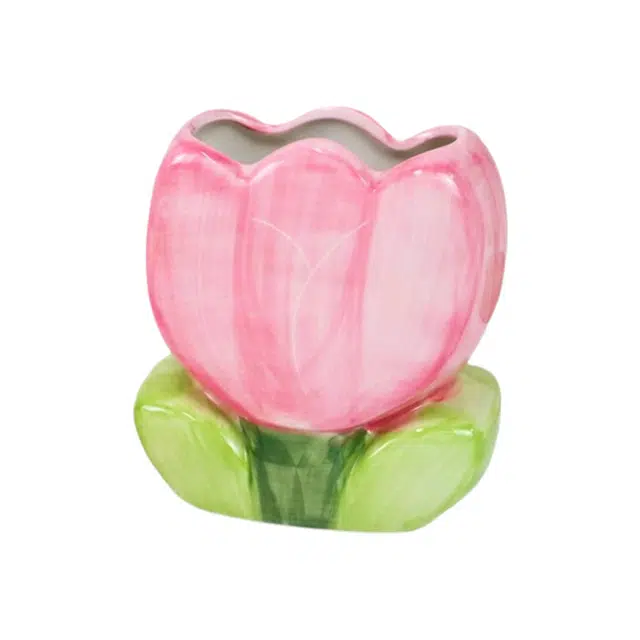 悦语花朵收纳杯陶瓷桌面可爱化妆刷架桌面置物架创意装饰筒