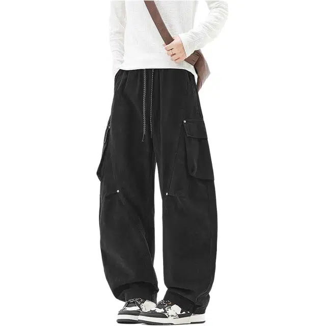 马员外 弯刀潮牌宽松简约休闲裤 男女同款