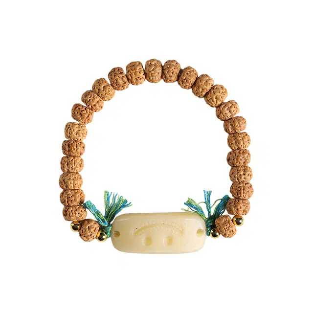 子婳 满肉树王方牌盘玩文玩佛珠新中式民族风国潮高级感个性时尚设计日常通勤百搭#好运 金刚菩提 手串 男女同款情侣款