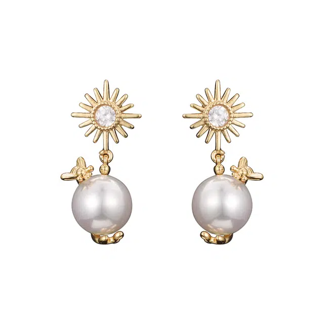 兰盈 太阳花轻奢小众耳饰原创设计#好运 奥地利水晶 耳环 女款