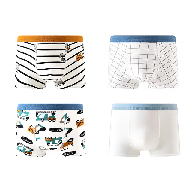 棉奇熊 棉奇熊桑蚕丝底档纯棉不夹屁屁中大童卡通平角裤内裤儿童款