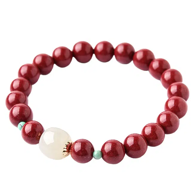 【匠心手作平安顺遂】 灵菲 本命年招财转运高含量转运珠 新中式国潮小众百搭显气质 事业顺利鸿运当头#好运 朱砂 手串 女款