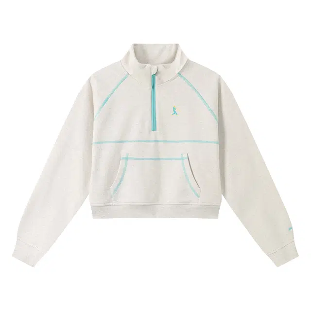 江南先生 城市接力赛 恒温暖皮撞色哈苏线拼接设计感口袋立领长袖上衣秋情侣卫衣 男女同款