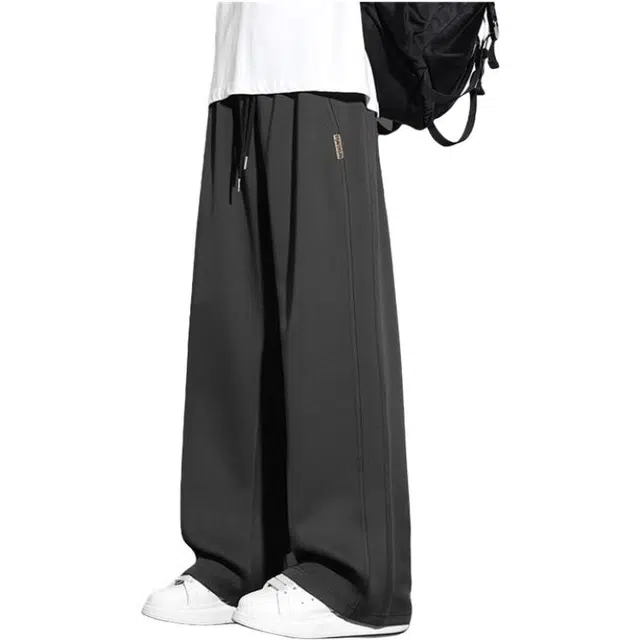 马员外 阔腿弯刀百搭运动直筒宽松休闲裤 男女同款
