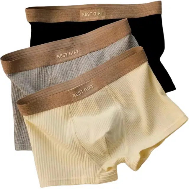 潞优野 高档柔软舒适新疆棉大码青少年纯棉秋冬款平角内裤 男款