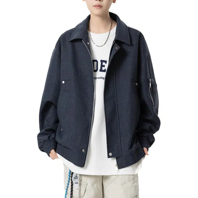 马员外 时尚都市马甲大码秋季面料外套潮牌百搭立体棉麻情侣通用外套夹克 男女同款