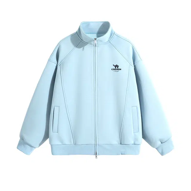 领航骆驼 重磅宽松百搭简约日常通勤舒适休闲时尚潮流立领卫衣 男女同款