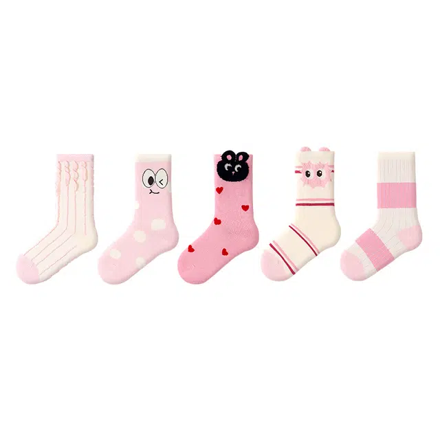 棉奇熊 桑蚕丝棉质长筒抗菌卡通动漫袜子儿童款