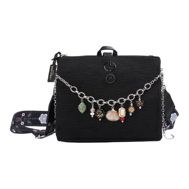 阿玛尼【定制化妆包】琥珀 谜屿甜酷 梦幻 优雅 浪漫 复古风 约会  通勤 黑色帆布高定收纳包