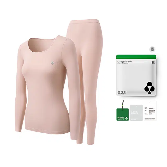 有棵树 纯棉秋衣秋裤女士圆领少女打底保暖套装 女款