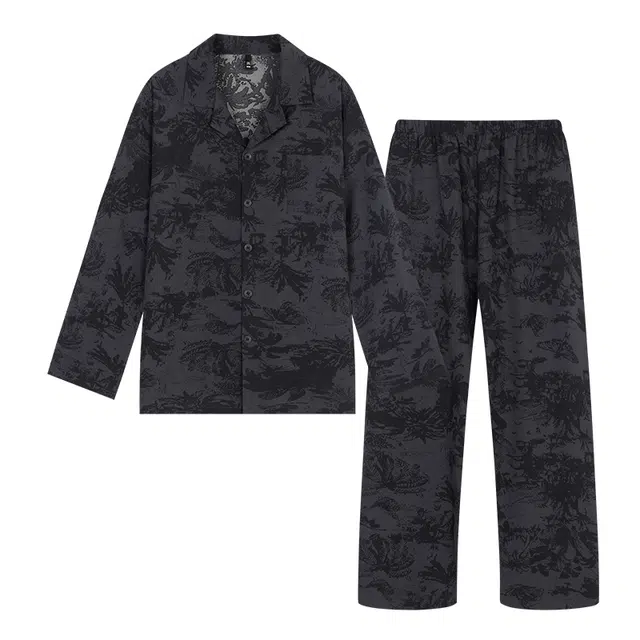 好福份 国风冰雪丝长袖长裤家居服套装 男款