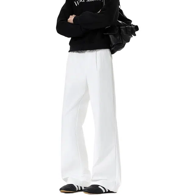 马员外 通勤简约时尚百搭宽松直筒休闲裤 男款