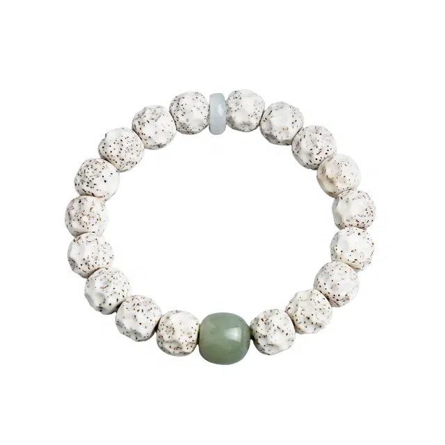 宣华意 【收藏级】无相原籽顺白高油高密文玩 美玉配饰 轻奢时尚百搭 单圈#好运 星月菩提 手串 男女同款情侣款