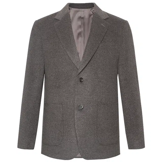 利郎 骆驼绒保暖纯色时尚都市平驳领短款冬季毛呢大衣 男款