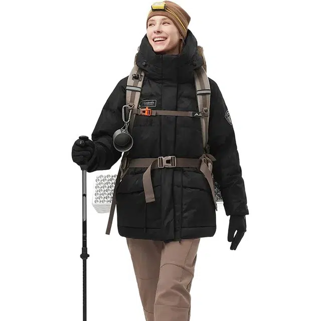 坦博尔 高保暖收腰短款长袖街头面包服羽绒服 女款