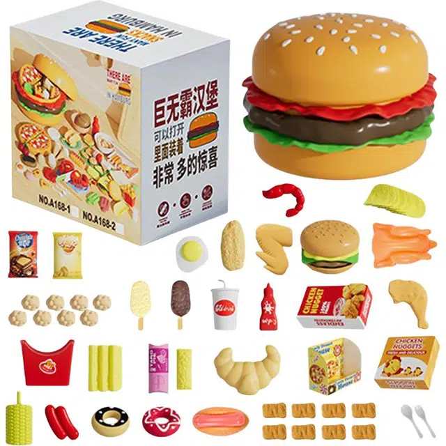 蓓臣 巨无霸汉堡 过家家玩具 收纳套装