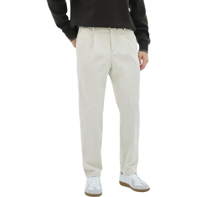 丹宁哲学 意式绅士 高档棉感抗皱灯芯绒面料 秋冬单褶休闲裤 男款