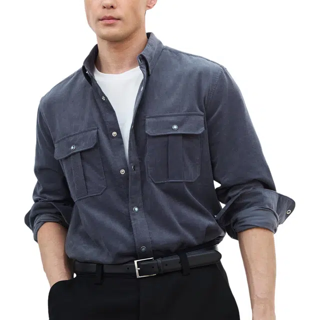 丹宁哲学 绅士腔调系列 复古工装双口袋高端进口纯棉衬衫 男款