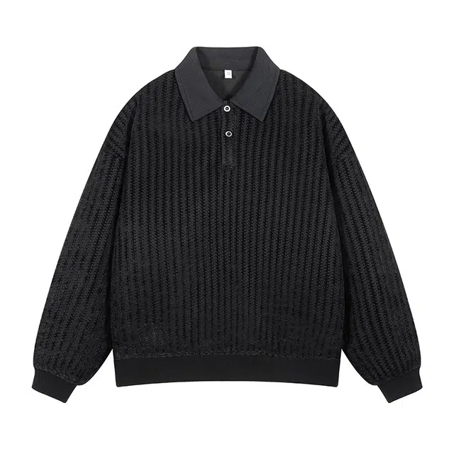 马员外 美式潮流翻领套头百搭时尚简约宽松卫衣 男款