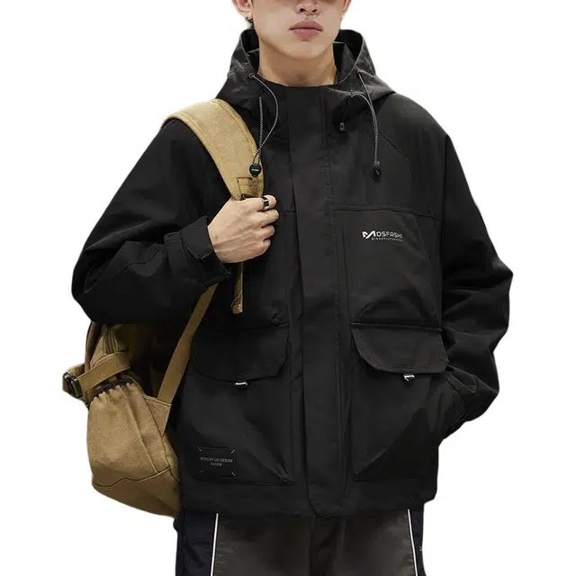 协协乐 山系户外外套防风防水工装风衣三防面料春秋季上衣美式潮牌小众设计款夹克 男款