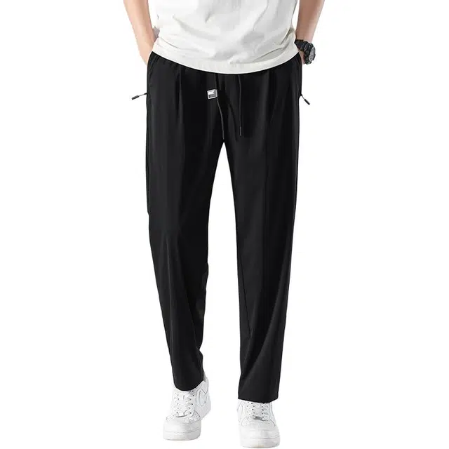 马员外 潮流青春流行时尚都市夏季运动裤长裤速干薄款冰丝透气直筒休闲裤 男款