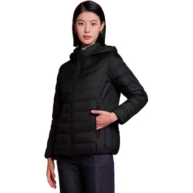 坦博尔 轻薄保暖外套纯色常规长袖通勤羽绒服 女款