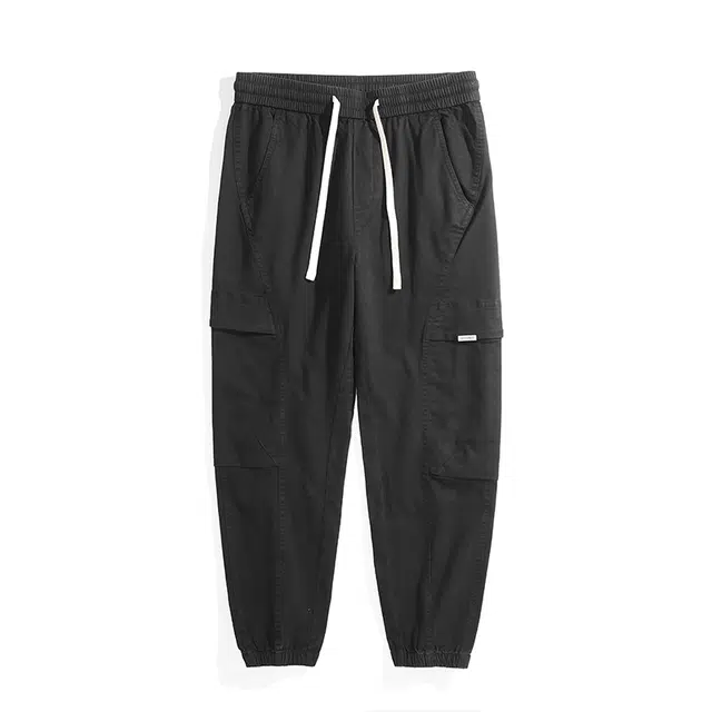 希越 秋冬美式潮牌水洗宽松束脚复古弹力休闲裤 男款