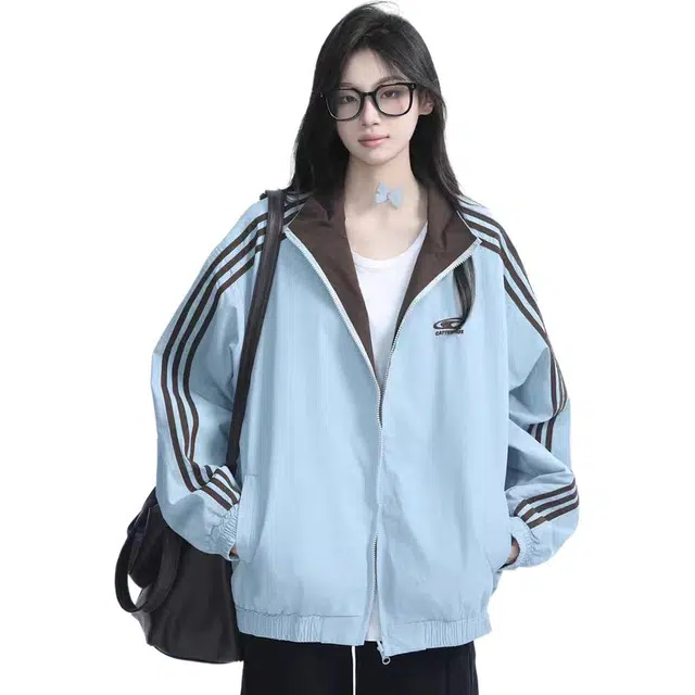 敲模女孩 甜酷风双面穿外套情侣装夹克 男女同款