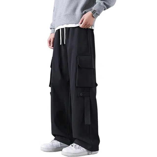 左岸 美式大口袋工装裤男春秋季潮牌痞帅直筒裤宽松百搭休闲裤 男款