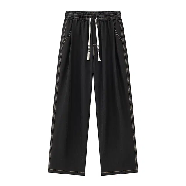 半空山 美式复古原色柔软舒适亲肤透气垂感弹力宽松百搭直筒牛仔裤 男女同款