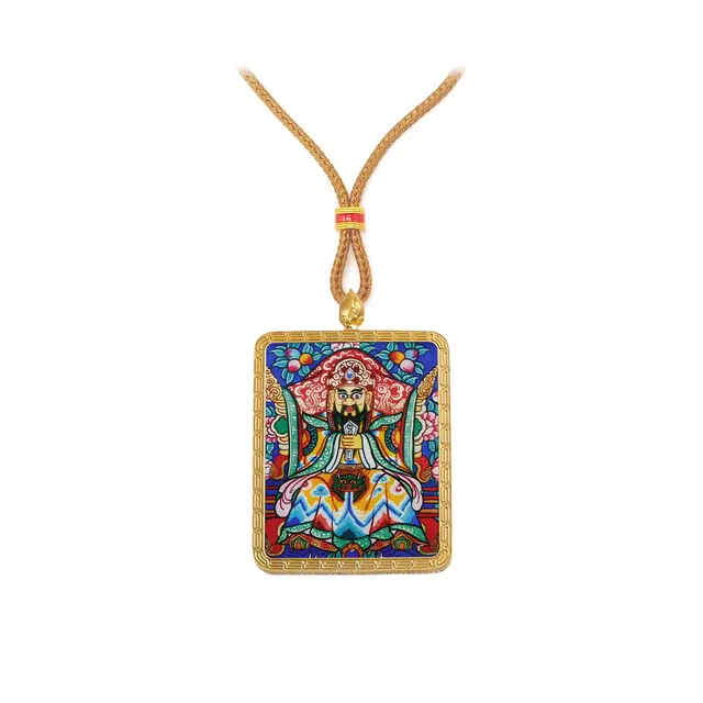【百无禁忌百财来】 玉临门 财源广进国风五爷前世今生唐卡藏式财神 藏传佛教护身符能量加持#好运 合金 项链 男女同款情侣款